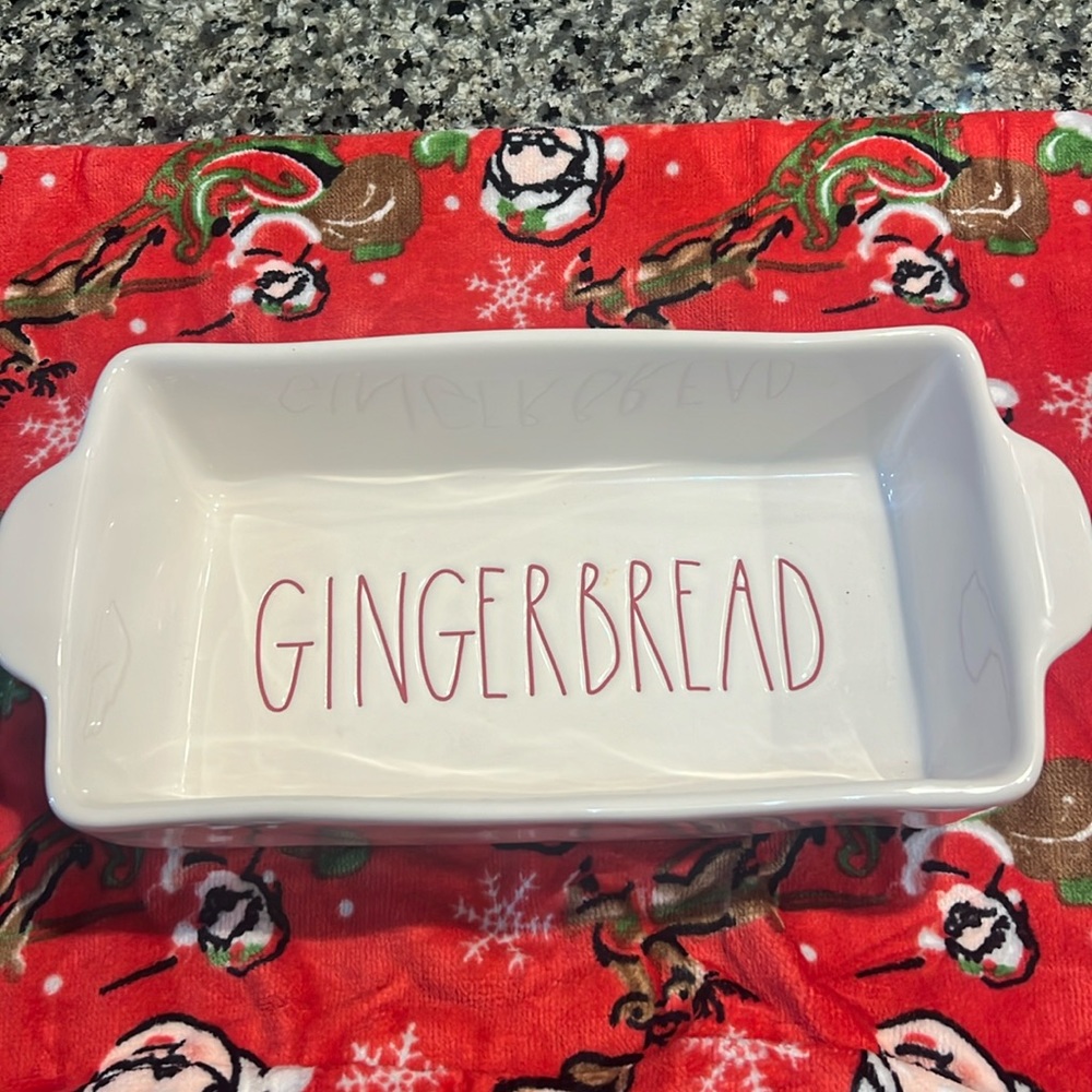 Rae Dunn gingerbread  baking dish Christmas